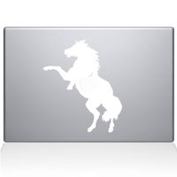 The Decal Guru 0158-MAC-13P-W Bucking Horse Vinyl Sticker, 13" Macbook Pro (2015 & older), White