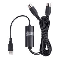 Fedlink MIDI to USB in-Out Cable Converter PC/Laptop/Mac to Piano Keyboard Interface 5-Pin DIN MIDI USB Cable Adapter for Home Music Studio-6.5Ft Black