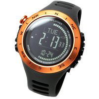 LAD-WEATHER Swiss Sensor Watch Altimeter Barometer Compass Climbing Trekking Camping Sports Outdoor Watches (Orange Black)