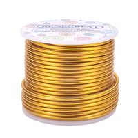 BENECREAT 10 Gauge Jewelry Craft Aluminum Wire 80 Feet Bendable Metal Sculpting Wire for Craft Floral Model Skeleton Making (Light Gold, 2.5mm)