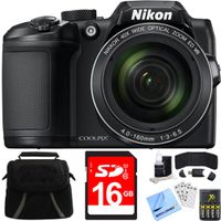 Nikon COOLPIX B500 40x Optical Zoom Digital Camera 16GB Bundle Includes Camera, Bag, 16GB Memory Card, Reader, Wallet, AA Batteries + Charger, Screen Protectors, Cleaning Kit and Beach Camera Cloth