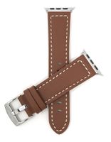 Bandini Replacement Watch Band for Apple Watch 38mm, Tan, Racer, White Stitching, Leather, Fits Series 1, 2 and 3