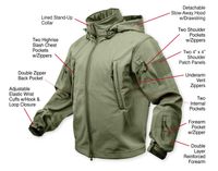 Rothco Special Ops Tactical Soft Shell Jacket, 5XL, Olive Drab