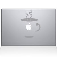 The Decal Guru 0059-MAC-12M-S Cup Of Coffee Vinyl Sticker, 12" Macbook, Silver