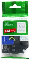 LM Tapes - Brother PT-1280 Label Printer 6mm Blue on Clear Compatible TZe P-touch Tape (1/4" 0.23 Laminated) for Brother Model PT1280 Label Maker