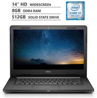 Dell Vostro 14" HD LED-Backlit Widescreen Business Laptop, Intel Core i3-7020U 2.30GHz Processor, 8GB DDR4 RAM, 512GB Solid State Drive, HDMI, VGA, Wireless-AC, Bluetooth 4.2, Windows 10 Pro, Black