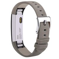 Vancle Compatible with for Fitbit Alta Bands Leather, Adjustable Replacement Accessories Fitbit Alta HR Bands for Women Men (10. Matte Gray)