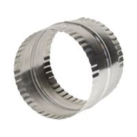 Deflecto 4" Duct Connector, Aluminum with Bead and Crimp, Silver, 3" long (DAC4C)