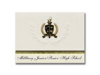Signature Announcements Millbury Junior/Senior High School (Millbury, MA) Graduation Announcements, Presidential Basic Pack 25 with Gold & Black Metallic Foil seal