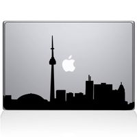 The Decal Guru 2076-MAC-13A-BLA Toronto Cityscape Decal Vinyl Sticker, 13" MacBook Air, Black