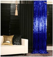 Royal Blue Sequin Curtains 2 Panels 4FTx6FT Photo Booth Backdrop Royal Blue Sequin Party Background Pack of 2-190321E