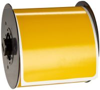 Brady B30-25-595-BLNKYL 4" Height x 6" Width, B-595 Indoor/Outdoor Vinyl, Yellow BBP31 Pre-Printed Pre-Cut Labels Tape with Sign Headers, 175 per Roll