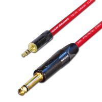 designacable 3.5mm Stereo Mini Jack to Mono 1/4" Jack Cord - Red - 5m
