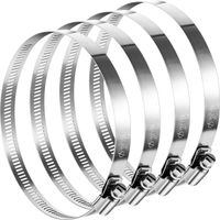 Boao 4 Pieces Adjustable 304 Stainless Steel Duct Clamps Hose Clamp (8 Inch)