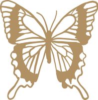 Butterfly Vinyl Decal - 8 Inches - For Cars, Trucks, Windows, Laptops, Tablets - High Quality, Outdoor-Grade 2.5mil Thick Vinyl - Gold