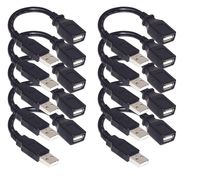 SNDIA Universal USB 2.0 Extension Cable - A-Male to A-Female Extender Cord for Printer, Playstation Camera, Webcam, USB Headset, Security Camera - 15 cm (20-Pack)