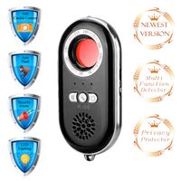 Camera Detector Anti Theft Alarm Hidden Pinhole Camera Finder Anti Spy Personal Security Alarm Motion Vibration Sensor Infrared Laser Scanning Function LED Flashlight Travel Safety (Black)