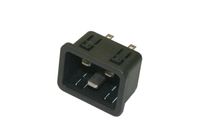 Interpower 83030450 IEC 60320 C20 Power Inlet with Solder Tabs, IEC 60320 C20 Socket Type, 2-2.5mm/14 Gauge Panel Thickness, Black, 16A/20A Rating, 250VAC Rating