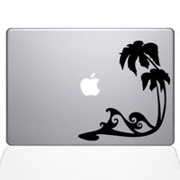 The Decal Guru Beach Wave Decal Vinyl Sticker, 13" MacBook Air, Black (1449-MAC-13A-BLA)