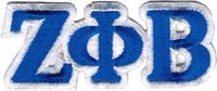 Zeta Phi Beta Connected Letter Iron-On Patch Set [Royal Blue - 3"W x 1.5"H]
