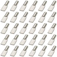 AxeSickle 5mm Shelf Support Shelf Pins Kit 60Pcs Nickel Plated Spoon Shape Cabinet Furniture Shelf Support Pegs Perfect for Shelf Holes on Cabinets, Entertainment Centers.