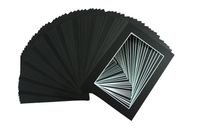 Mat Board Center Premier Crescent 5x7 Black Picture Mat Sets. Includes a Pack of 50 White Core Bevel Cut Matte for 4x6 Photos, Pack of 50 Backers and Pack of 50 Clear Bags