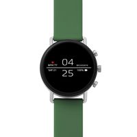 Skagen Connected Falster 2 Stainless Steel and Silicone Touchscreen Smartwatch, Color: Green (Model: SKT5114)