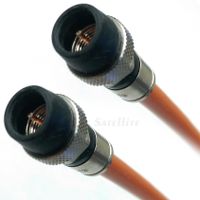 145ft ORANGE 3Ghz DIRECT BURIAL UNDERGROUND RG6 COAXIAL CABLE 18AWG GEL COAT BRAID WEATHER BOOT NICKEL PLATED ANTI-CORROSION CONNECTORS DIRECTV HD SATELLITE ASSEMBLED IN USA by PHAT SATELLITE INTL