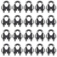 Favordrory 20PCS 1/8 Inch M3 Stainless Steel Wire Rope Cable Clip Clamp