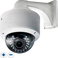 Urban Security Group 5MP 4MP 2MP Dome Security Camera : 2.8-12mm Lens : Weatherproof Vandal-Proof : 30x IR LEDs : Easy-to-Mount 2 Piece Design : HD-TVI, HD-CVI, Analog CVBS, AHD BNC Coax : Pro Grade