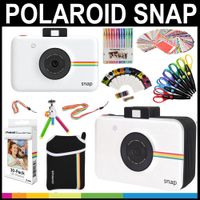 Polaroid Snap Instant Print Camera Gift Bundle + Zink Paper (30 Sheets) + Snap Themed Scrapbook + Pouch + 6 Edged Scissors + 100 Sticker Border Frames + Color Gel Pens + Frames + Accessories