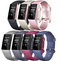 Tobfit Sport Bands Compatible with Fitbit Charge 3 & Fitbit Charge 3 SE Bands for Women Men, Champagne Gold, Rose Gold, Blue Grey, Black, Wine Red, Blue, Grey, Small
