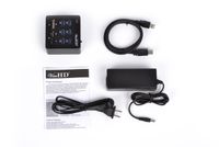 ViewHD Premium Quality USB 3.0 6-Port Hub with Card Reader & On/Off Switch + 12V 4A Power Adapter + USB Cable in Full Metal Case (Black) | VHD-U3P6B