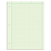 Ampad 42-142 Computation Pad, Greentint Paper, 8.5 x 11, 5 x 5 Rule, 3-Hole Punched, 100-Sheets, 1-Each