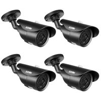 ZOSI 4 Pack 1080p Indoor Outdoor Day Night Vision Weatherproof 42pcs IR Infrared LEDs Security Cameras Kits-3.6mm Lens, 120ft IR Distance, Aluminum Metal Housing