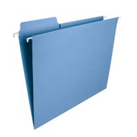 Smead FasTab Hanging File Folder, 1/3-Cut Built-in Tab, Letter Size, Blue, 20 per Box (64099)