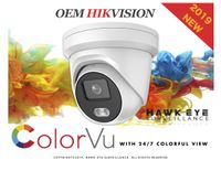 4MP ColorVu PoE IP Camera - Compatible with Hikvision DS-2CD2347G1-LU 24/7 Full Time Color Night View H.265+ Indoor and Outdoor Turret Network Security Camera 4mm