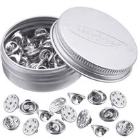 Brass Clutch Badge Insignia Clutches Pin Backs Replacement (Nickel, 50 Pieces)