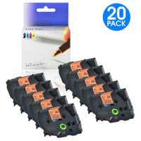 KCMYTONER 20 Pack Black on Fluorescent Orange 18mm 3/4 inch Laminated Label Tape Compatible for Brother TZe-B41 TZeB41 TZ-B41 TZB41 for P-Touch PT-D210 PT-D400 PT-D450 PT-D600 PT-H110 Labeler
