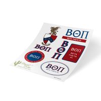 Beta Theta Pi Standard Sticker Sheet Decal Laptop Water Bottle Car beta (Full Sheet - Standard)