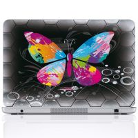 Meffort Inc 15 15.6 Inch Laptop Notebook Skin Sticker Cover Art Decal (Included 2 Wrist pad) - Big Colorful Butterfly