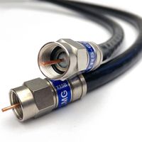65ft Black Quad Shield Solid Copper 3GHZ RG-6 Coaxial Cable 75 Ohm (DIRECTV Satellite TV or Broadband Internet) Anti Corrosion Brass Connector RG6 Fittings Assembled in USA by PHAT SATELLITE INTL