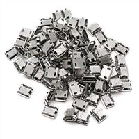 Yohii 100Pcs Type B Micro USB Female Jack Socket Adapter Solder Port Connector Repair Parts for Mobile Phone PCB SMT