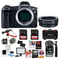 Canon EOS R Full-Frame Mirrorless Digital Camera (Body Only) with Canon Mount Adapter EF-EOS R 2971C002 & 64GB SD Card Advanced Travel Kit