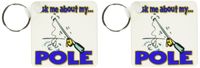 3dRose Ask Me About My Pole Funny Fishing Humor - Key Chains, 2.25 x 4.5 inches, set of 2 (kc_160886_1)