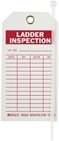 Brady  86555 5 3/4" Height x 3" Width, Economy Polyester (B-851), Red on White Ladder Tags (10 Tags)