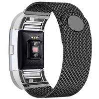 Bopha Replacement Bands Compatible for Fitbit Charge 2 Stainless Steel Metal Bracelet with Unique Magnet Clasp (Small, Black)