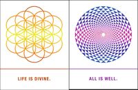 Quiplip EM01066PCK Sacred Geometry Cards"Life is Divine & All is Well", 6-pack