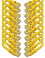 iMBAPrice - Cat6 RJ45 Snagless Ethernet Patch Cable in Yellow Color (5 Feet) - 10 Pack