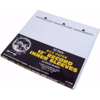 (50) 12" Record Inner Sleeves - 3-Layers of Archival Quality, Anti-Static HDPE with Rice Paper Enclosed Insert for Extra Rigidity #12IM